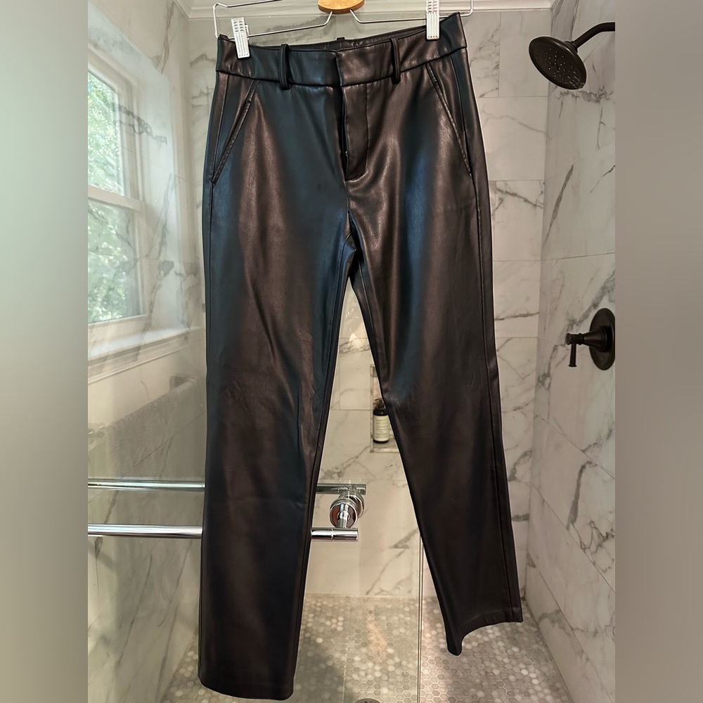 Zara Black Faux Leather Pants